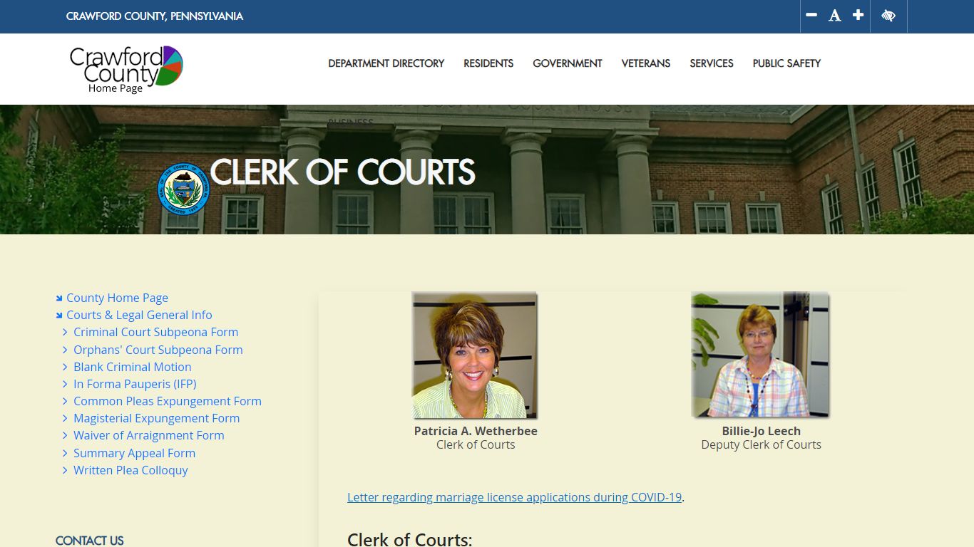 Clerk of Courts - Crawford County, Pennsylvania