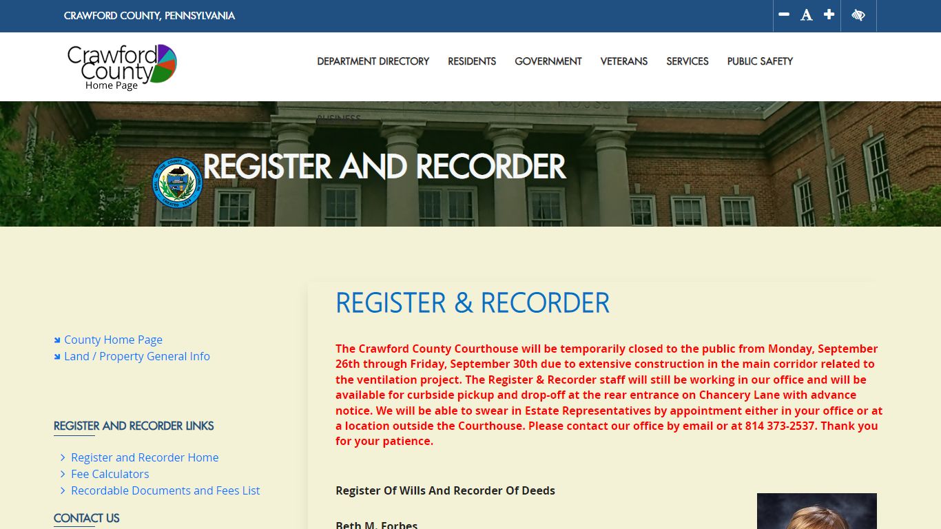 Register and Recorder - Crawford County, Pennsylvania